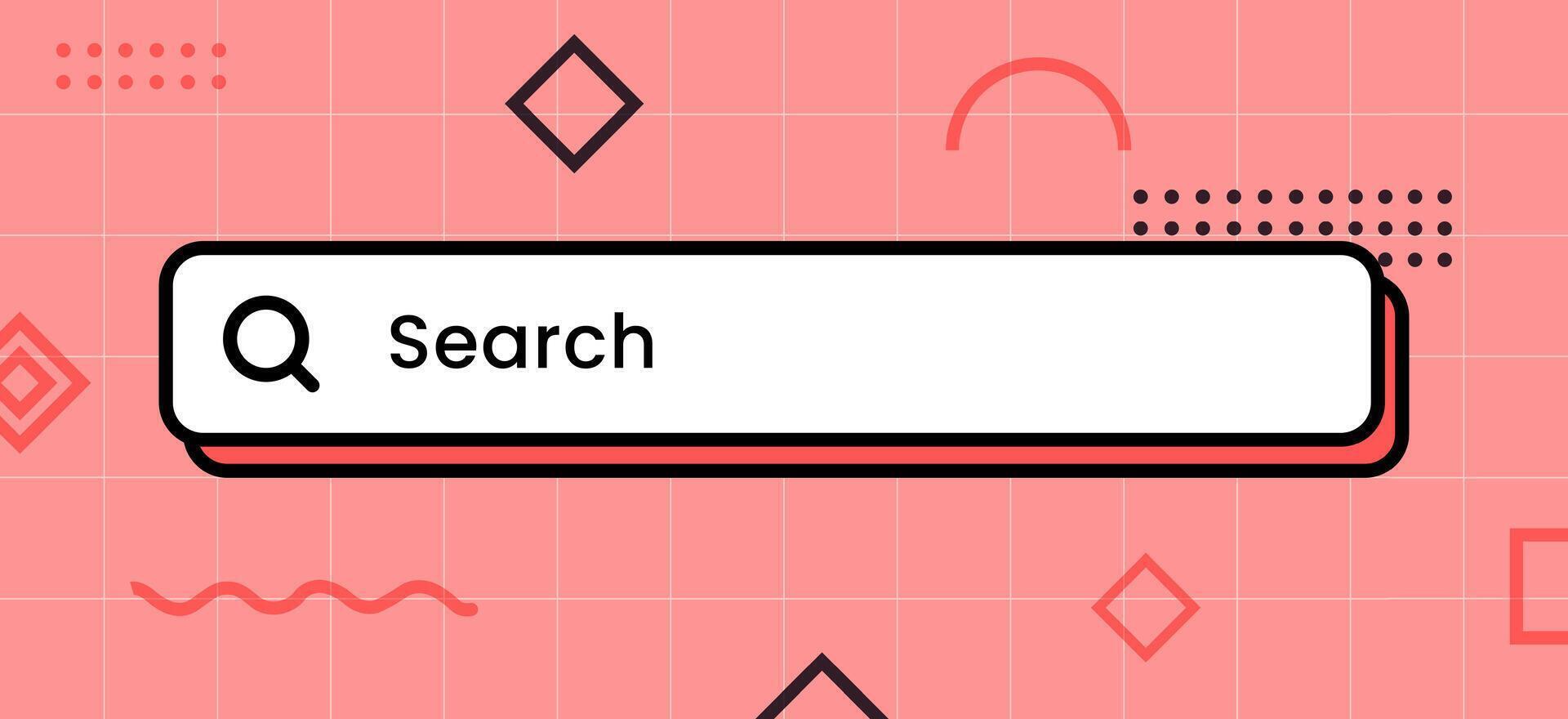 interface du panneau de recherche dans un style design vintage. illustration vectorielle de la barre de recherche. vecteur