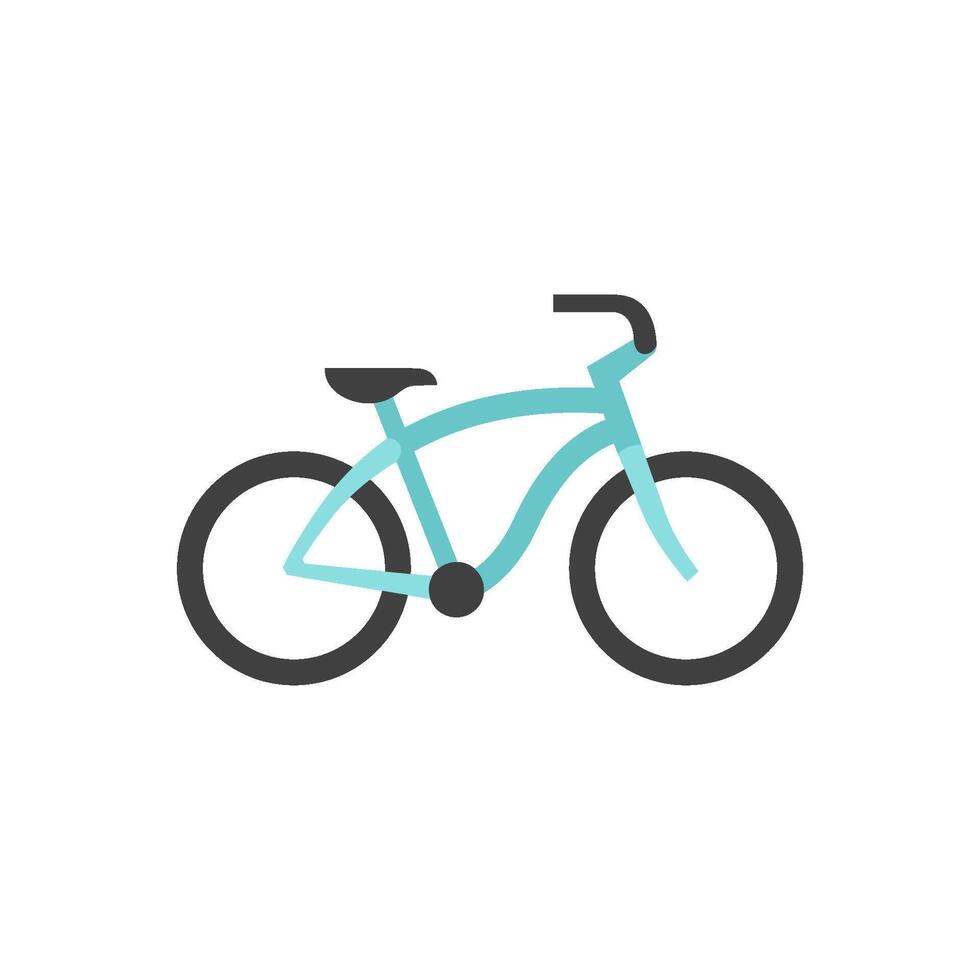 faible cavalier vélo icône dans plat Couleur style. sport transport parc ville Urbain ancien rétro vecteur