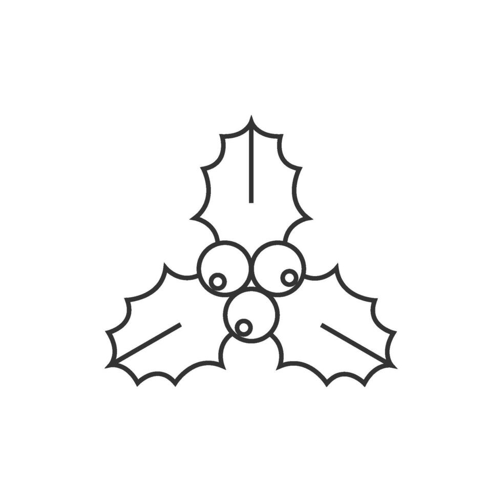 Noël guirlande icône dans mince contour style vecteur