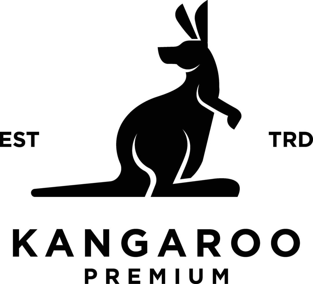 kangourou tête visage logo icône conception illustration vecteur