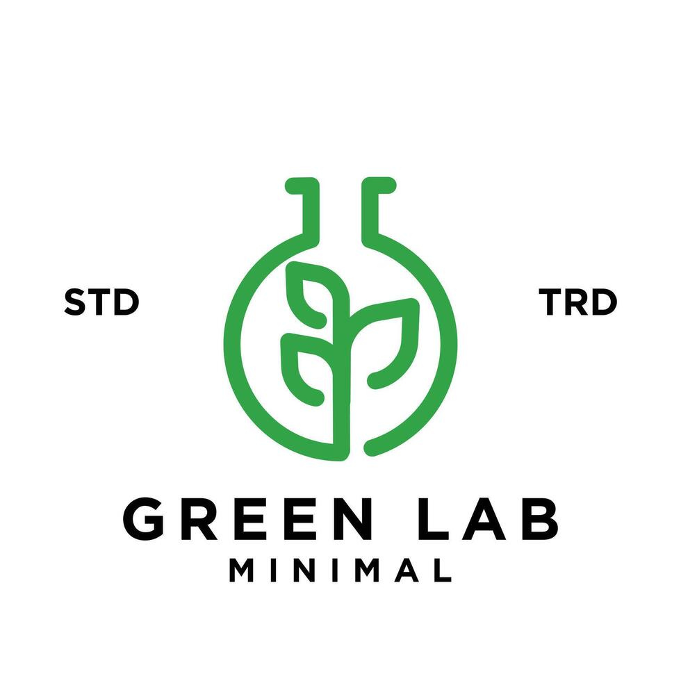 vert laboratoire feuille logo icône conception illustration vecteur