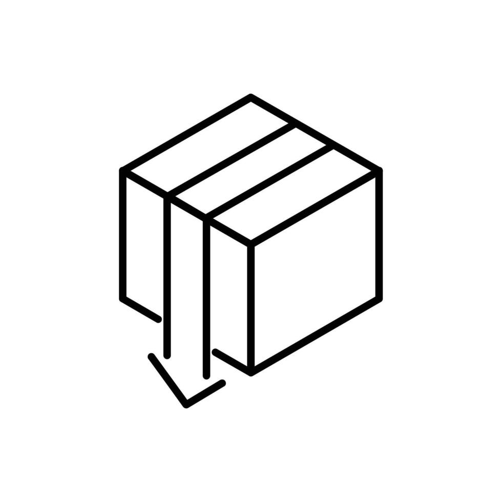 boîte livraison avec La Flèche ligne icône conception vecteur