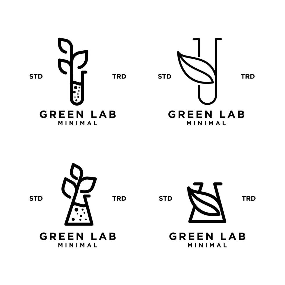 vert laboratoire feuille logo icône conception illustration vecteur