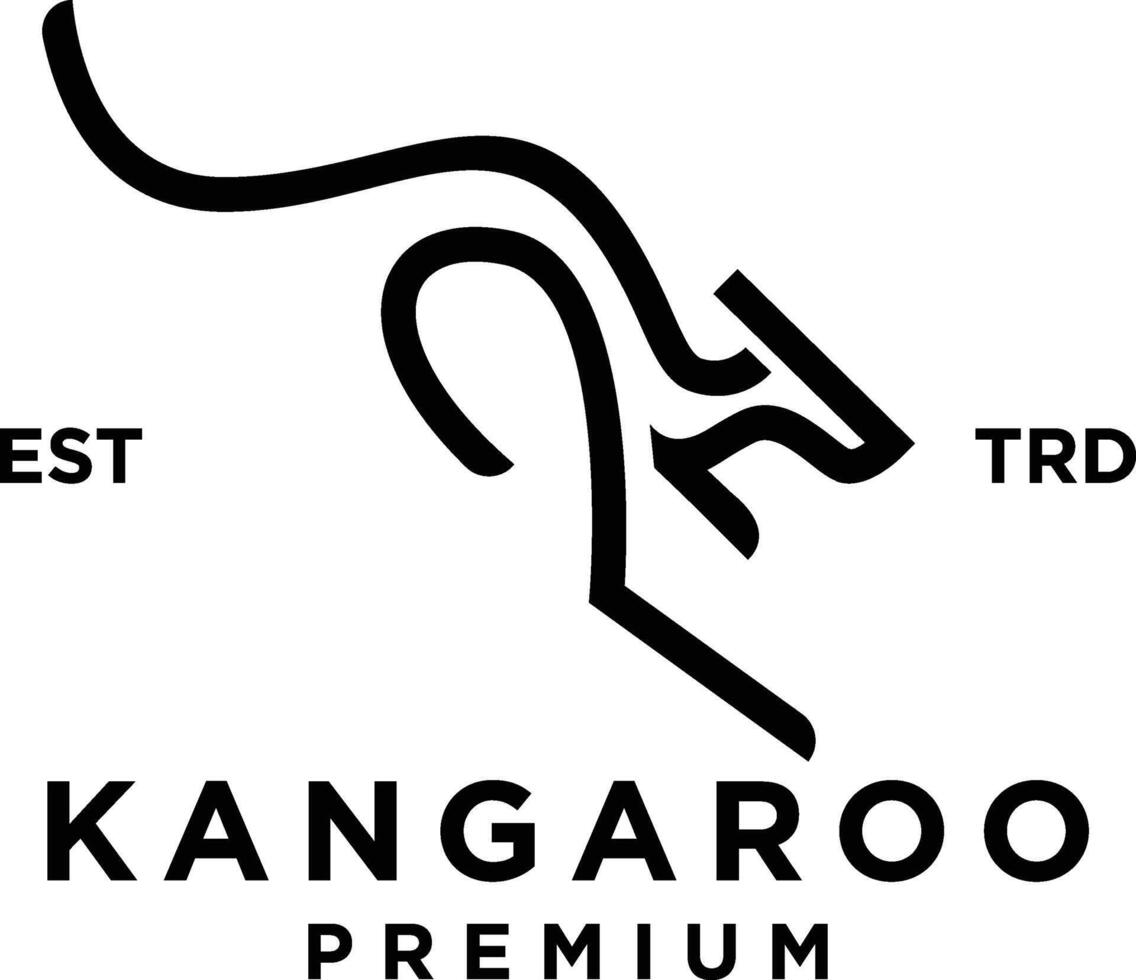 ensemble de kangourou ligne logo icône conception illustration vecteur