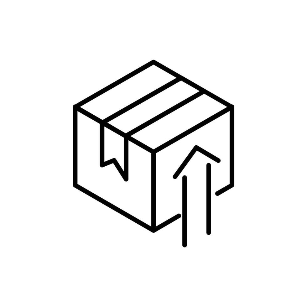 boîte livraison avec La Flèche ligne icône conception vecteur
