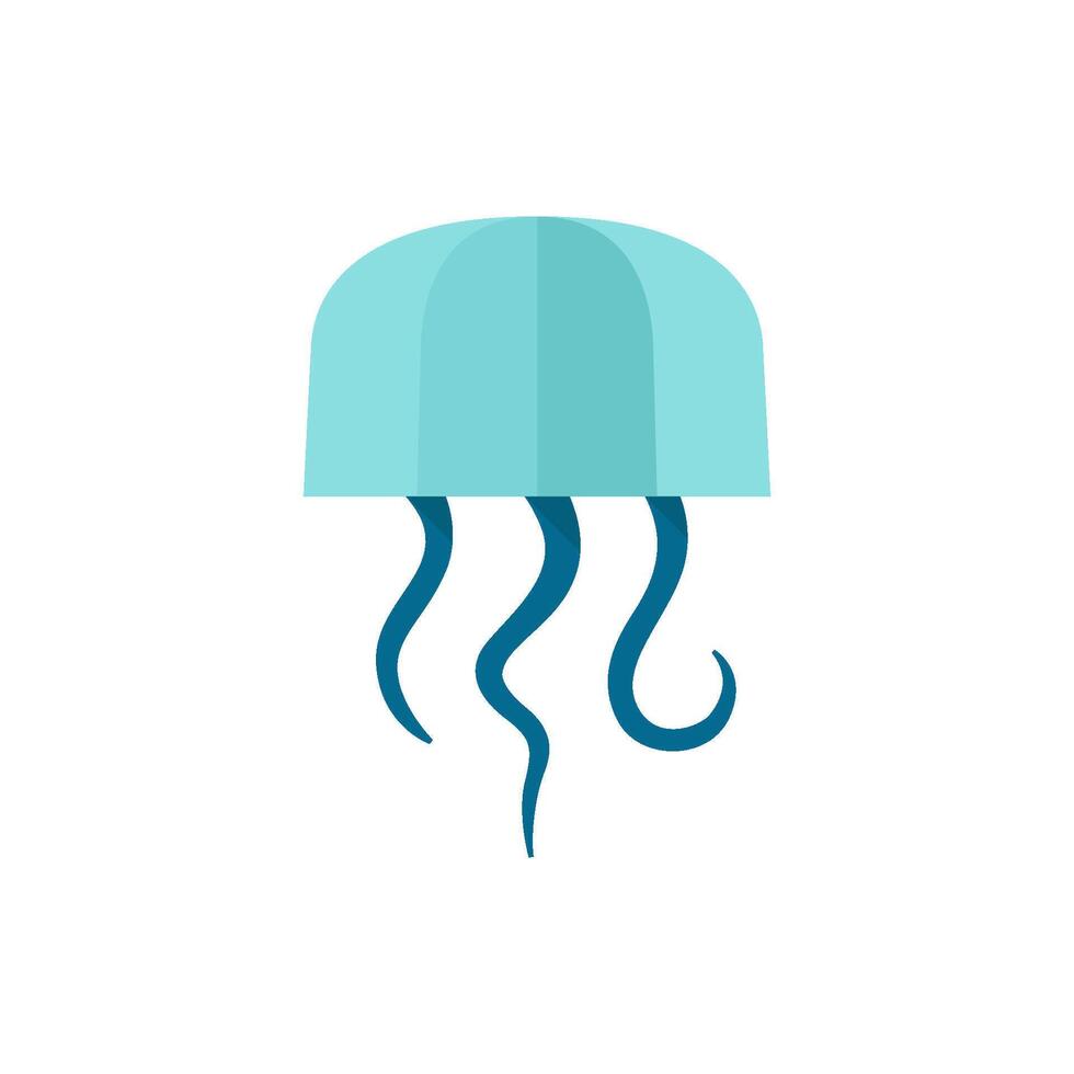 méduse icône dans plat Couleur style. océan animal habitant piquer tentacules vecteur
