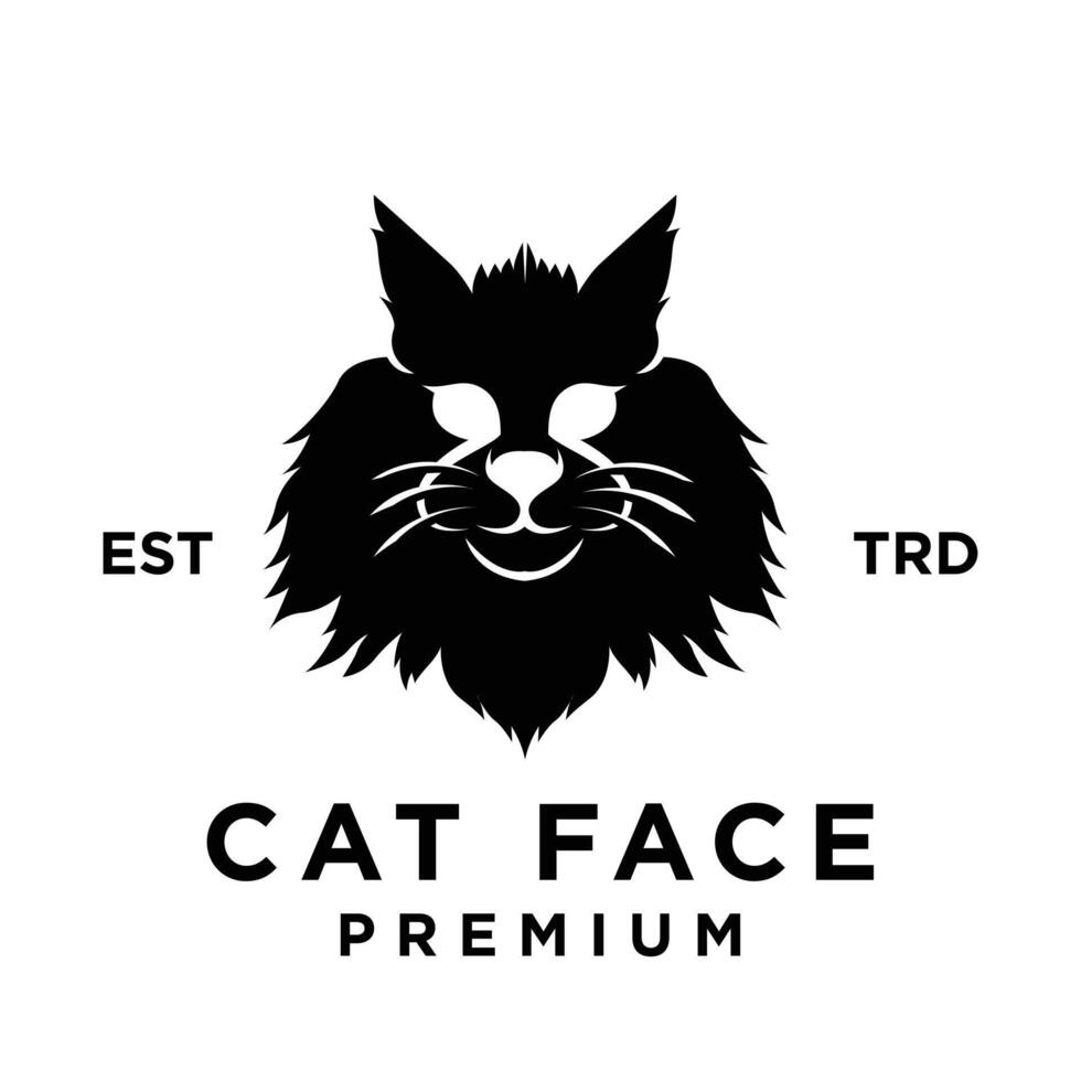 chat visage tête logo icône conception illustration vecteur