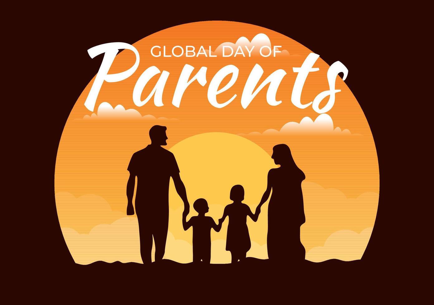 global journée de Parents vecteur illustration avec importance de étant une parentalité avec unité mère père des gamins concept dans plat Contexte