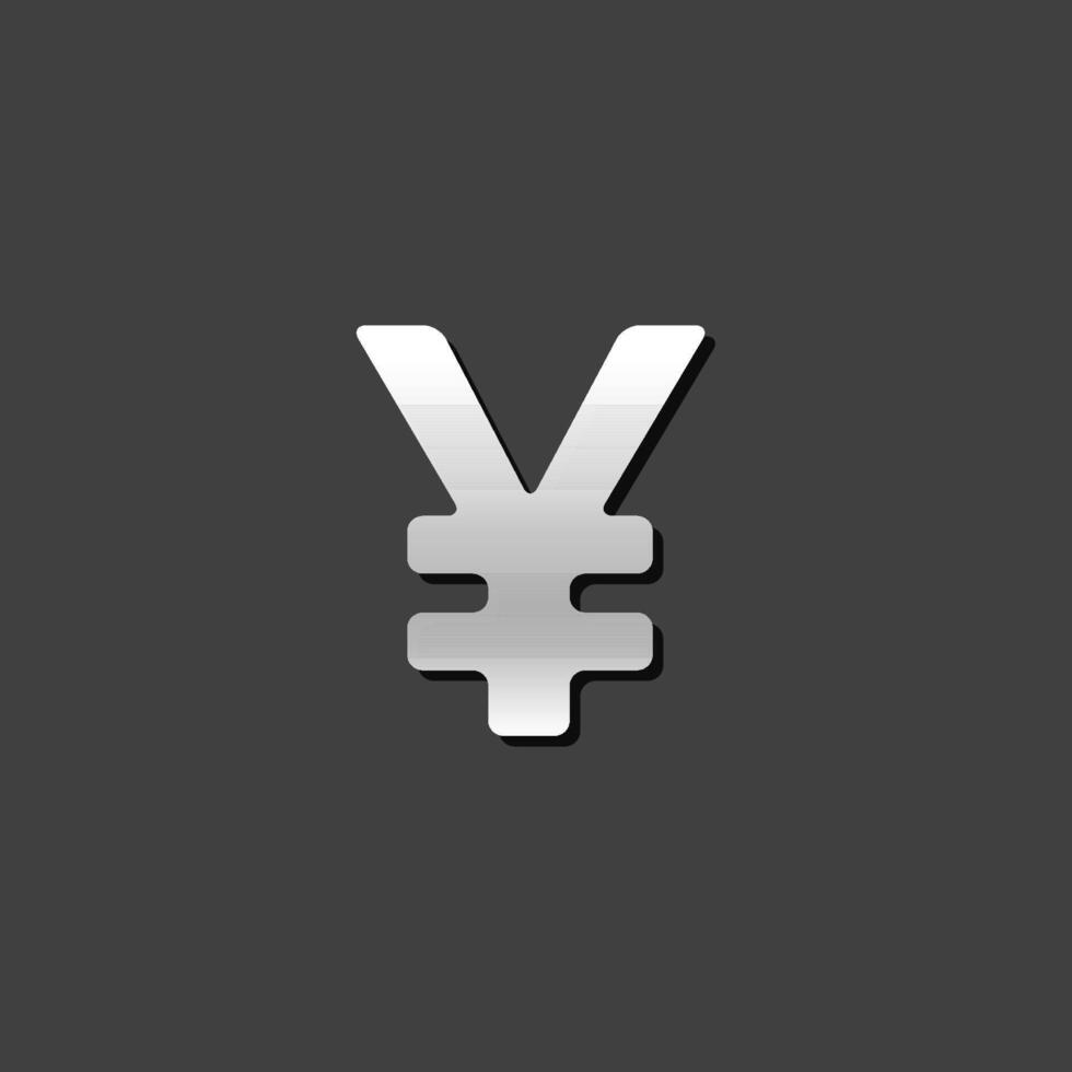Japon yen symbole icône dans métallique gris Couleur style. vecteur