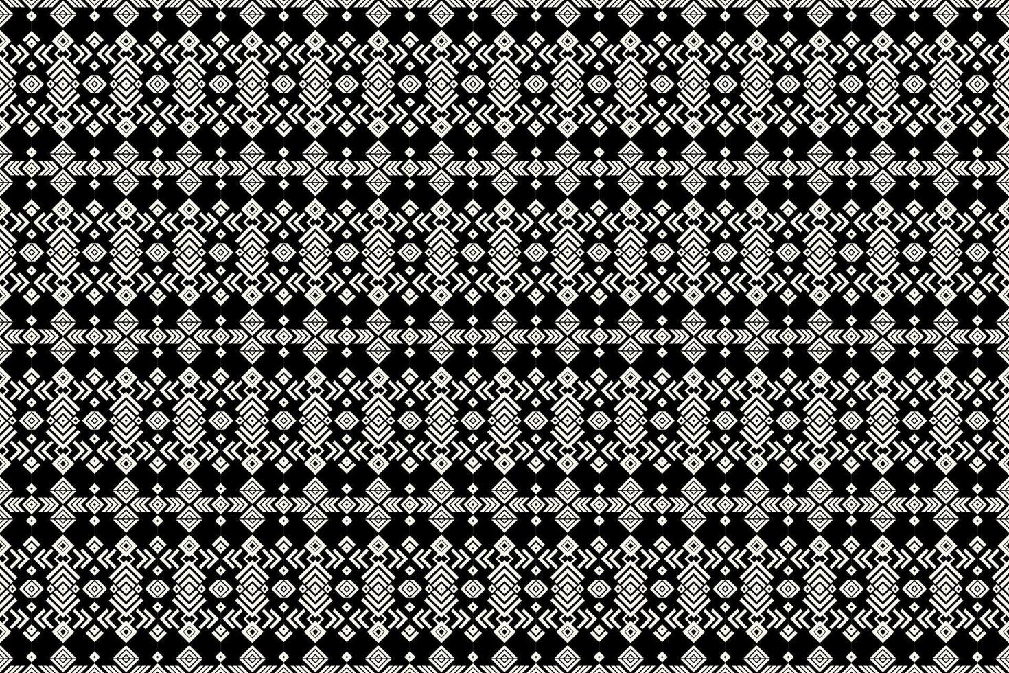 motif de tissu géométrique floral noir blanc vecteur