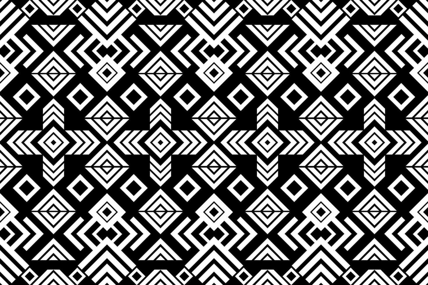 motif de tissu géométrique floral noir blanc vecteur