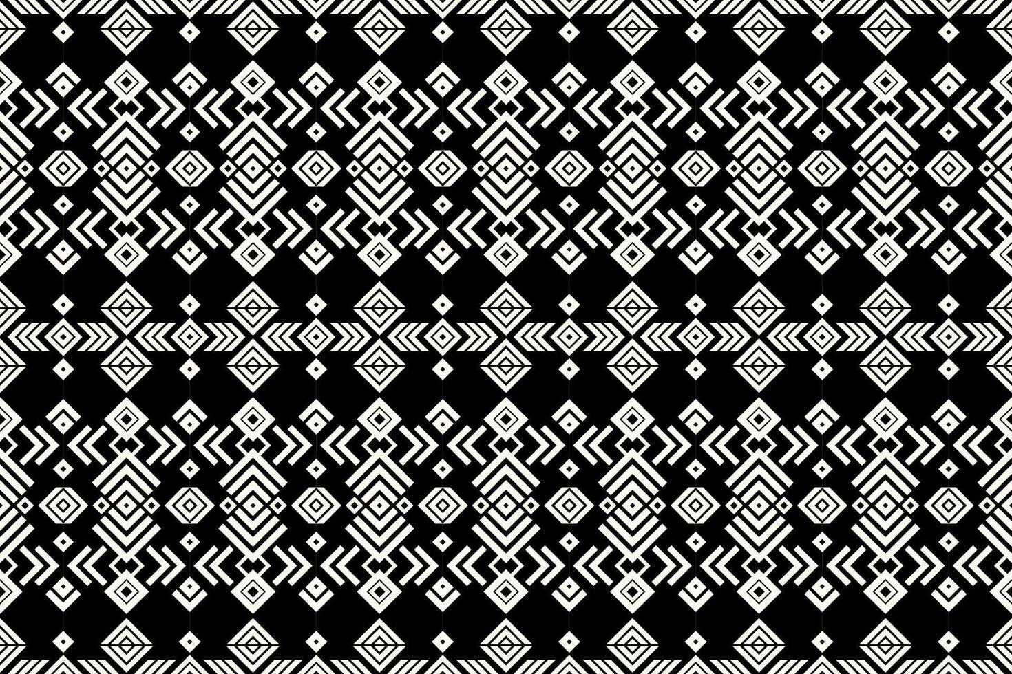 motif de tissu géométrique floral noir blanc vecteur