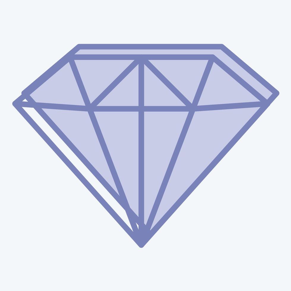 icône diamant. en relation à bague symbole. deux Ton style. Facile conception modifiable. Facile illustration vecteur