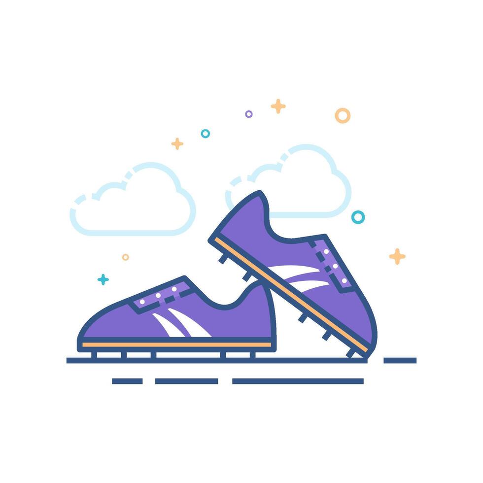 football chaussure icône plat Couleur style vecteur illustration