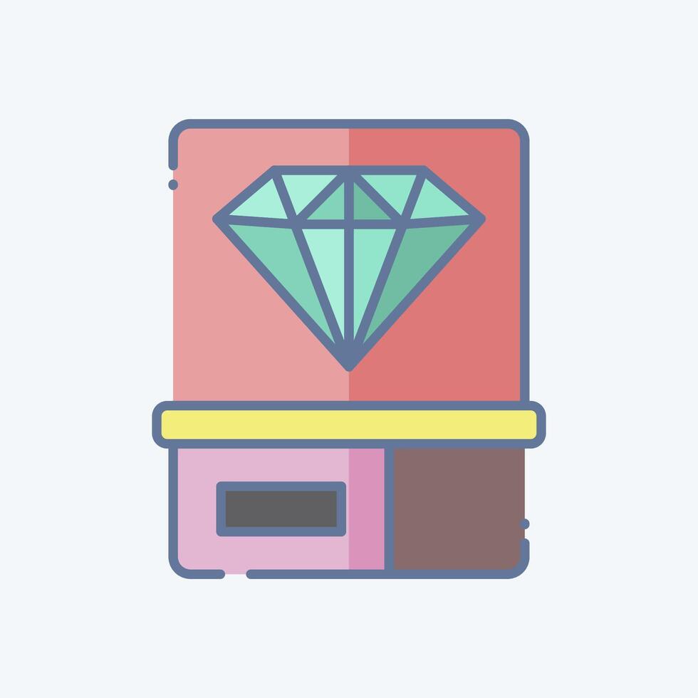 icône diamant 2. en relation à bague symbole. griffonnage style. Facile conception modifiable. Facile illustration vecteur