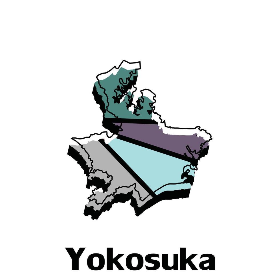 yokosuka carte. Vide vecteur carte de le pays. les frontières de Japon pour votre infographie. vecteur illustration. conception modèle