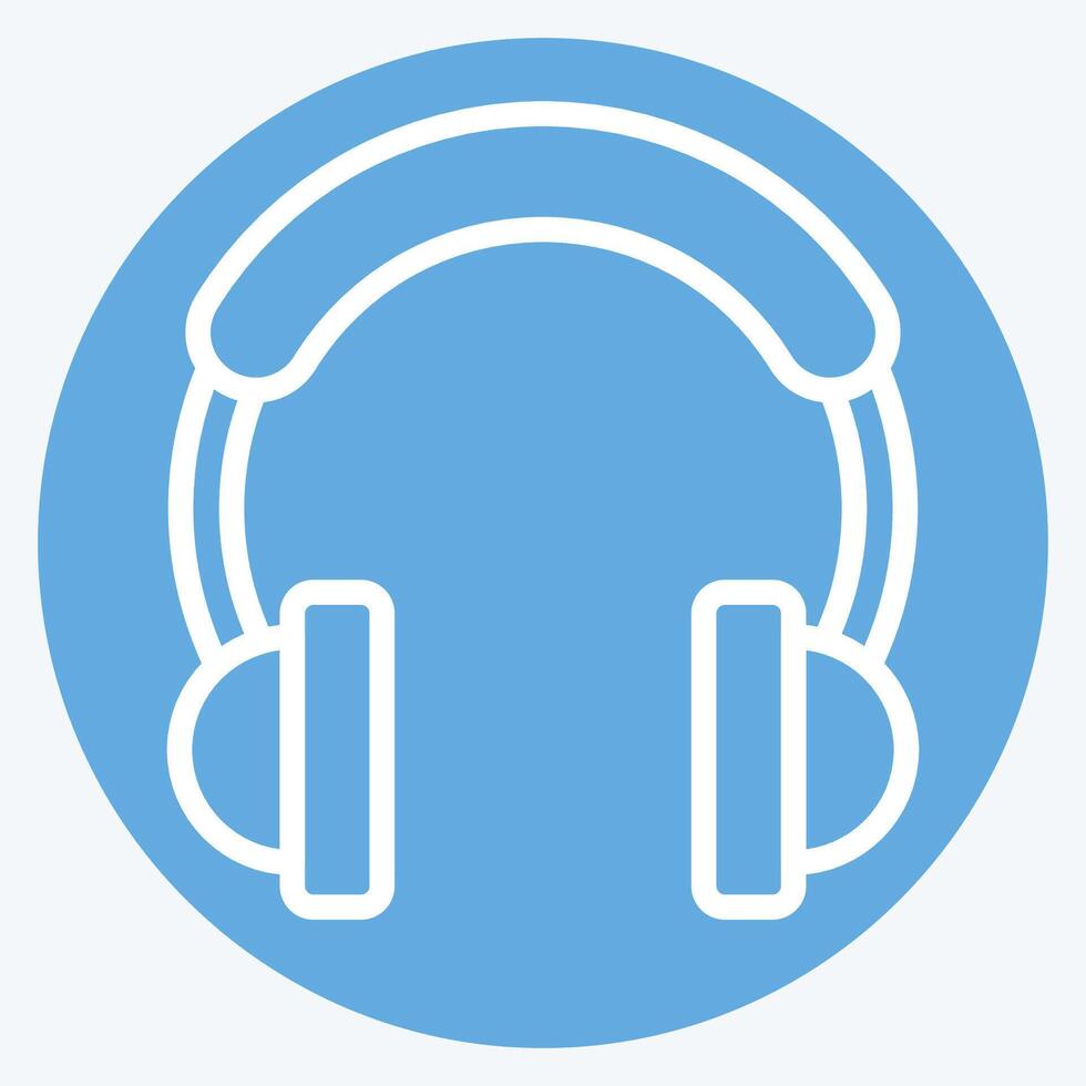 icône musique. en relation à Podcast symbole. bleu yeux style. Facile conception modifiable. Facile illustration vecteur