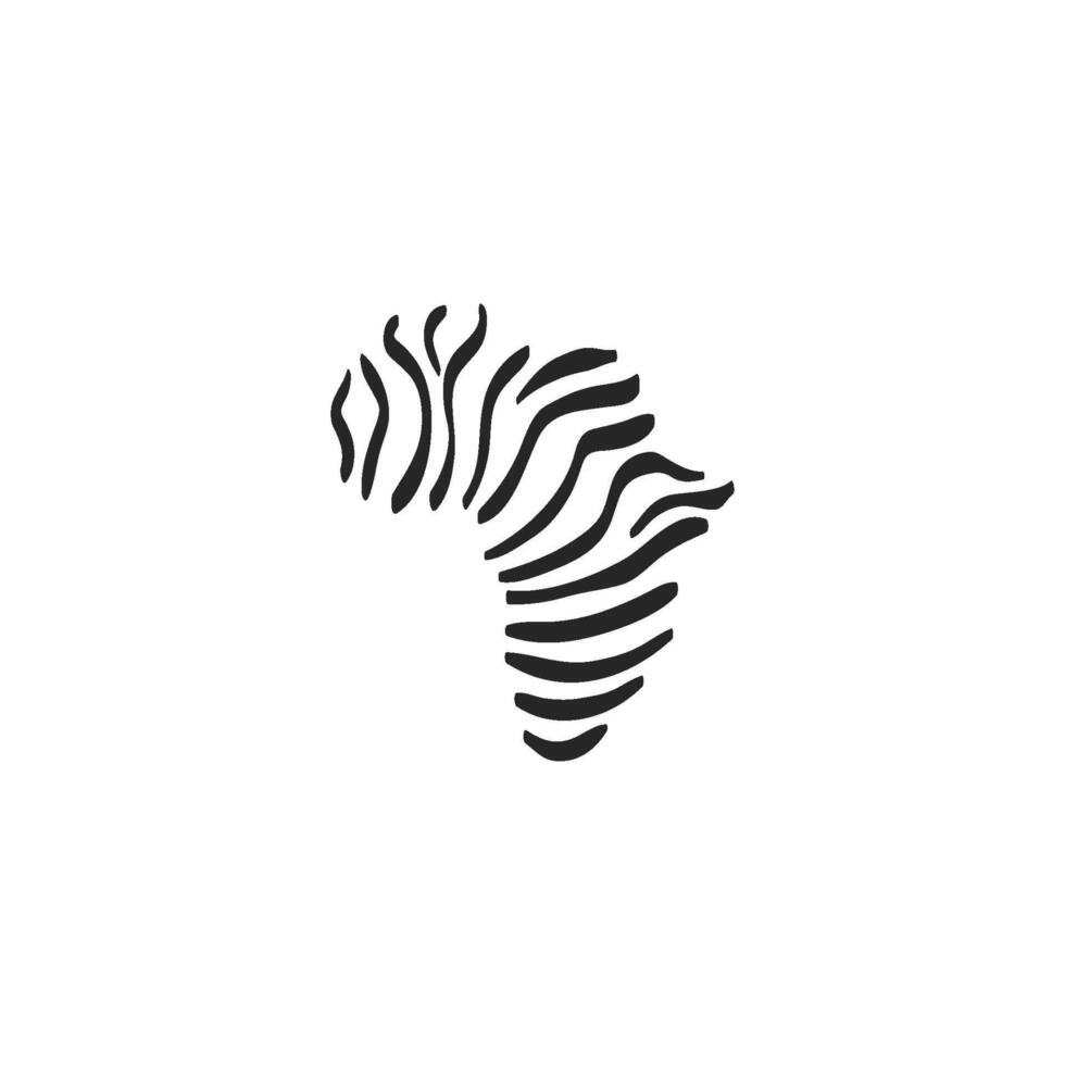 main tiré esquisser icône Afrique carte rayé vecteur
