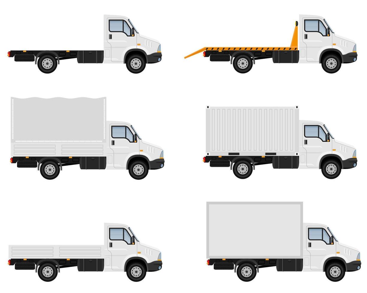 petit camion van camion pour le transport de marchandises de fret stock vector illustration isolé sur fond blanc