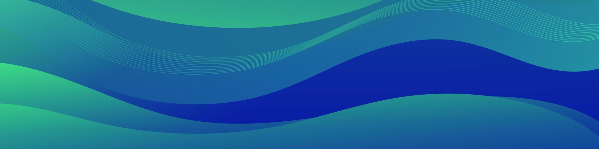 abstrait vert bleu bannière Couleur avec une unique ondulé conception. il est idéal pour création œil contagieux en-têtes, promotionnel bannières, et graphique éléments avec une moderne et dynamique regarder. vecteur