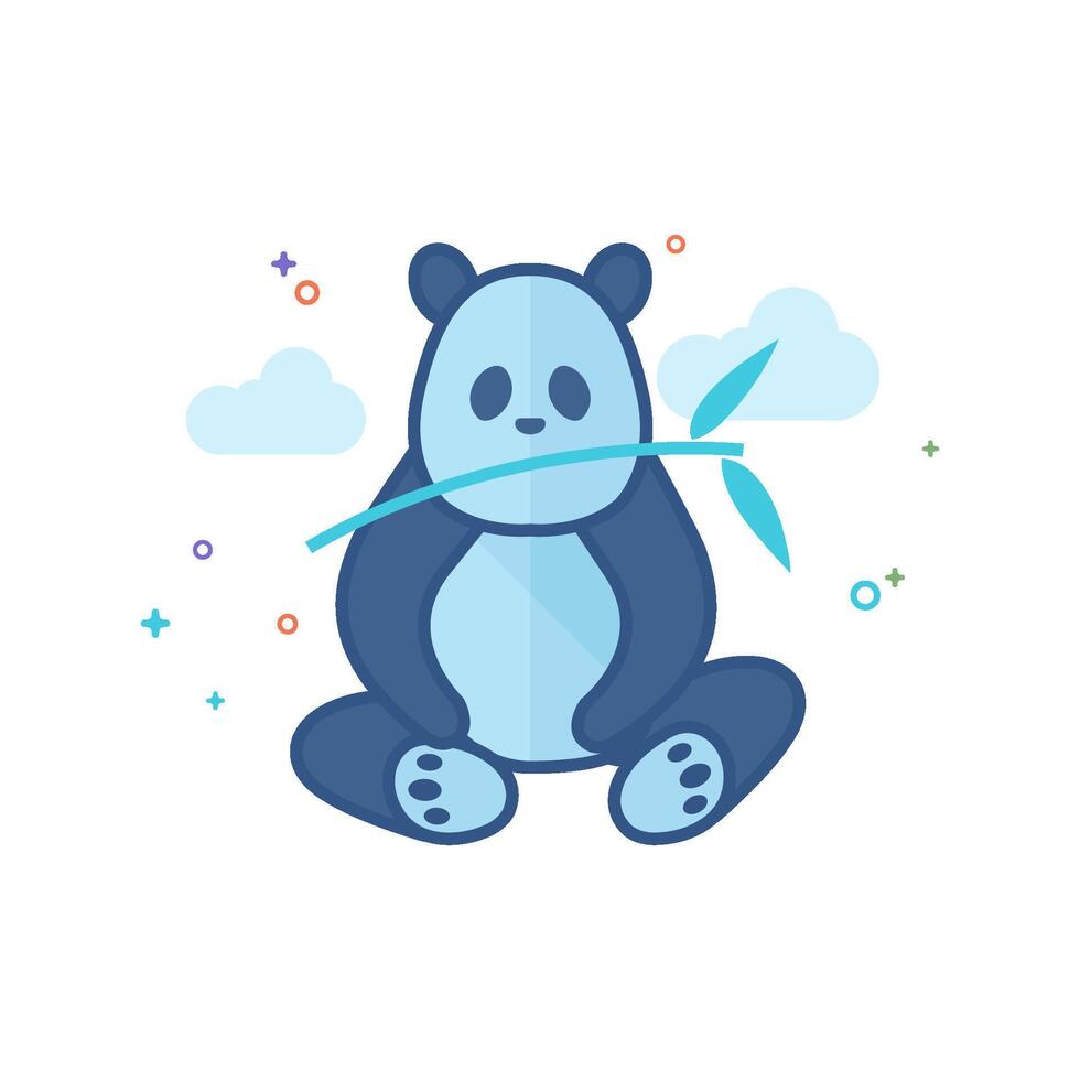 Panda icône plat Couleur style vecteur illustration