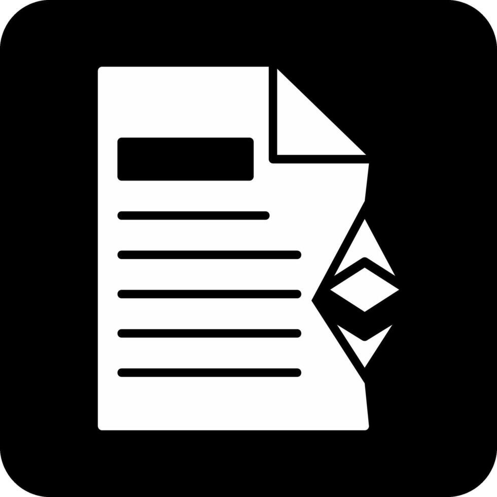 ethereum document vecto icône vecteur