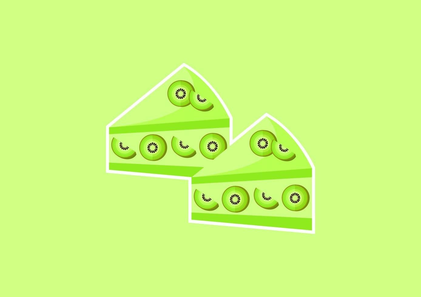 illustration d'une tranche de gâteau au kiwi vecteur