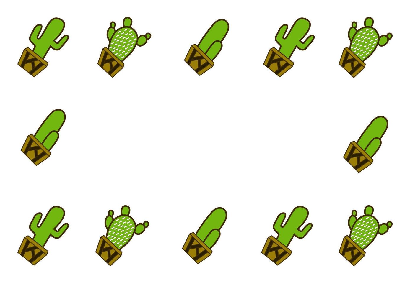 fond de cactus avec diverses formes uniques vecteur