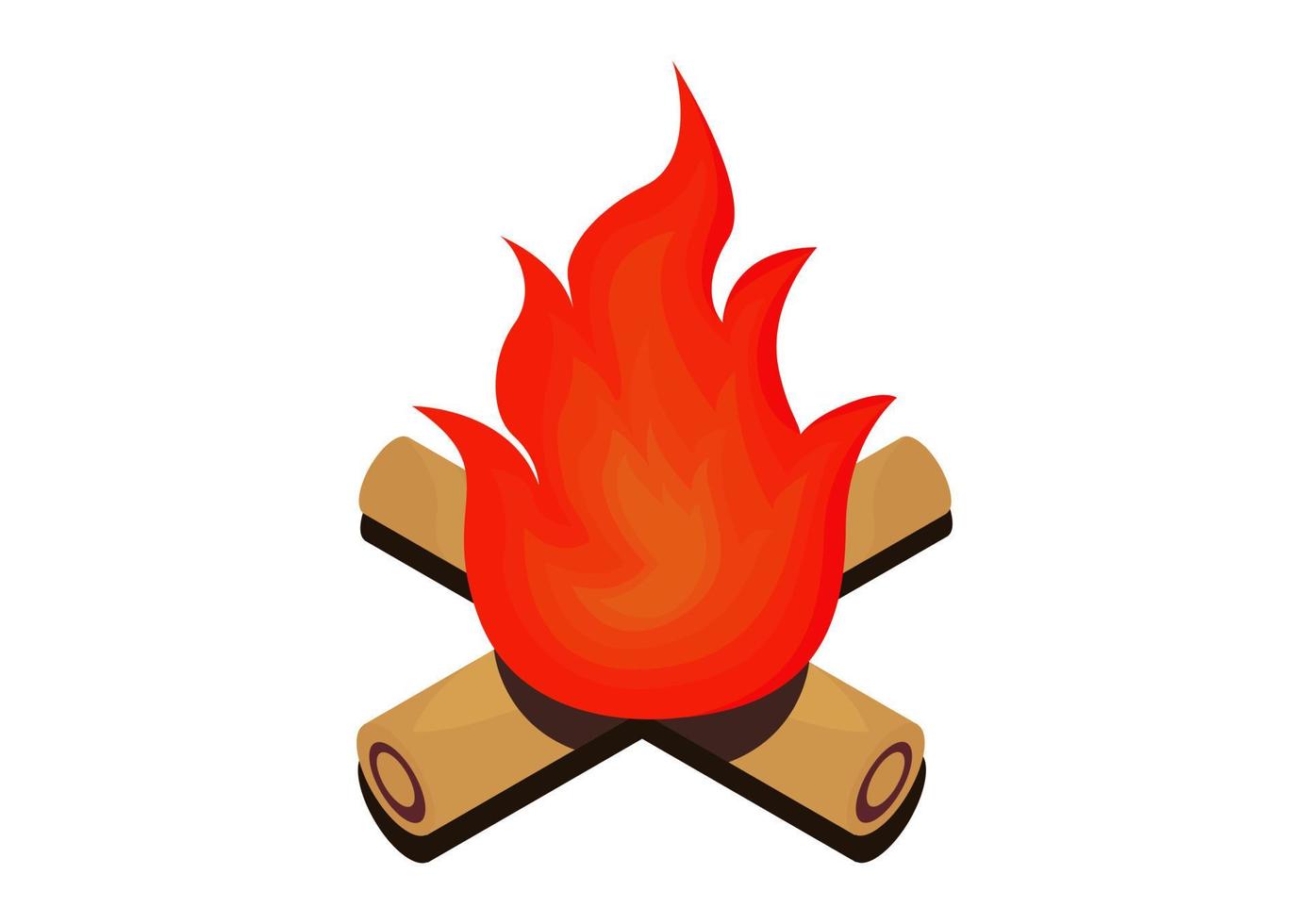 illustration d'un feu de camp avec des flammes orange rougeâtre vecteur