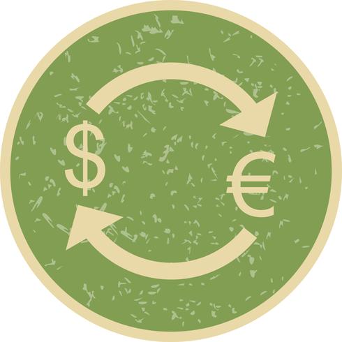 Échange d&#39;euro avec l&#39;icône de vecteur de dollar