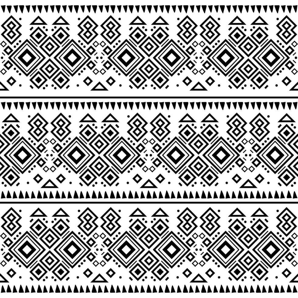 motif noir et blanc tribal navajo sans couture. ornement de vecteur ethnique.