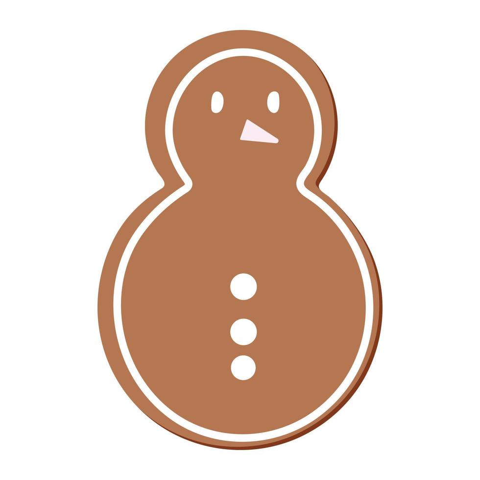 vecteur de pain d'épice de bonhomme de neige de biscuit pour le web, la présentation, le logo, l'icône, etc.
