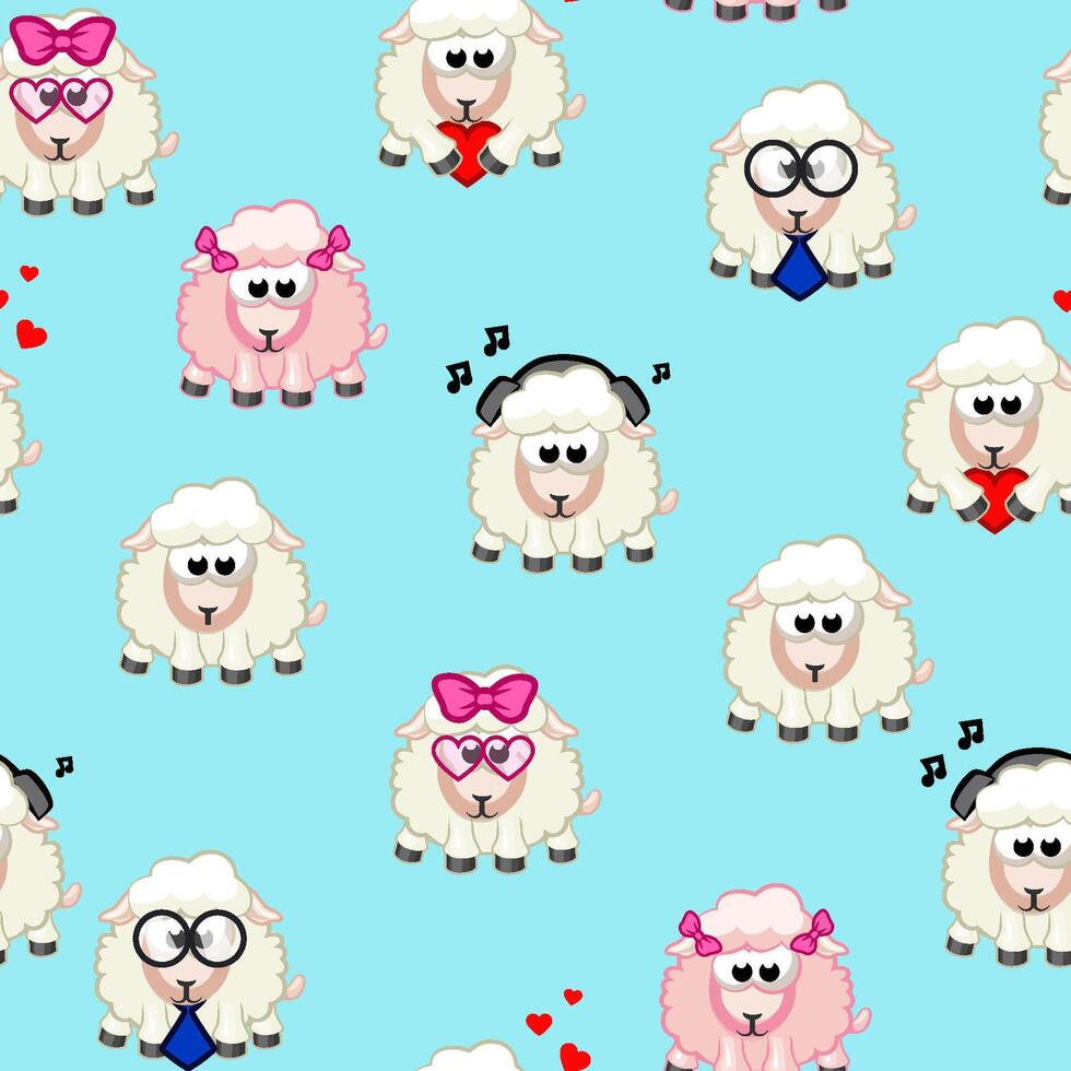 sans couture modèle avec dessin animé des moutons pour imprimer. vecteur