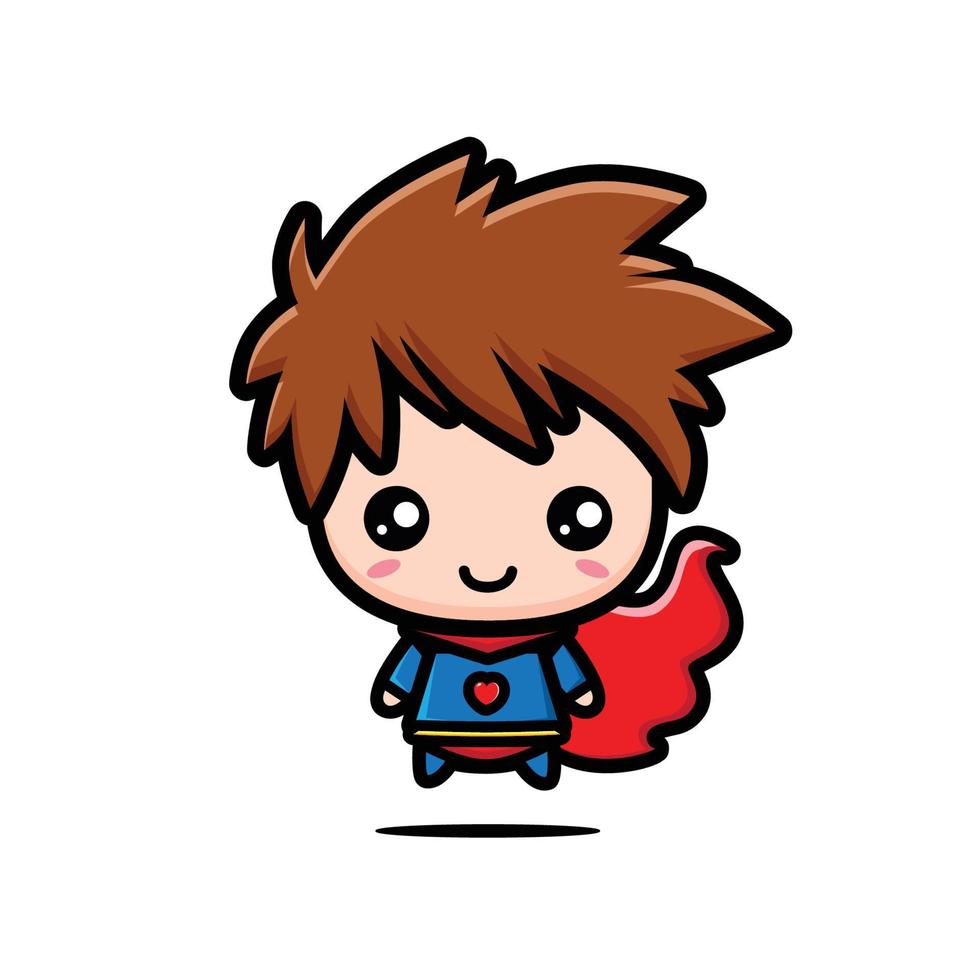 conception de personnage de vecteur de super-héros mignon
