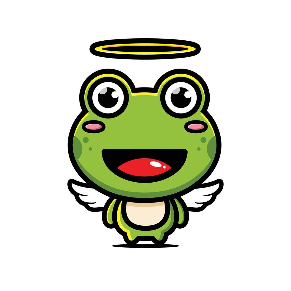 conception de personnage d'ange grenouille mignonne vecteur