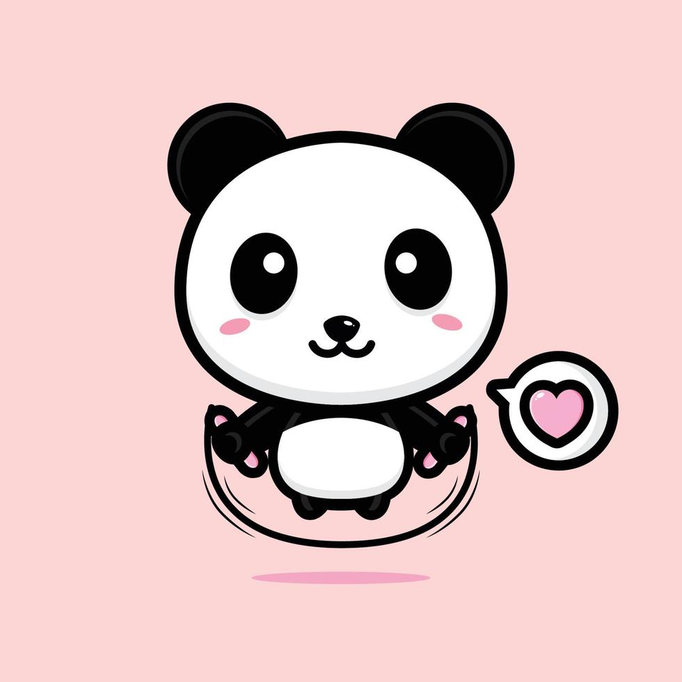 conception de vecteur de mascotte panda mignon