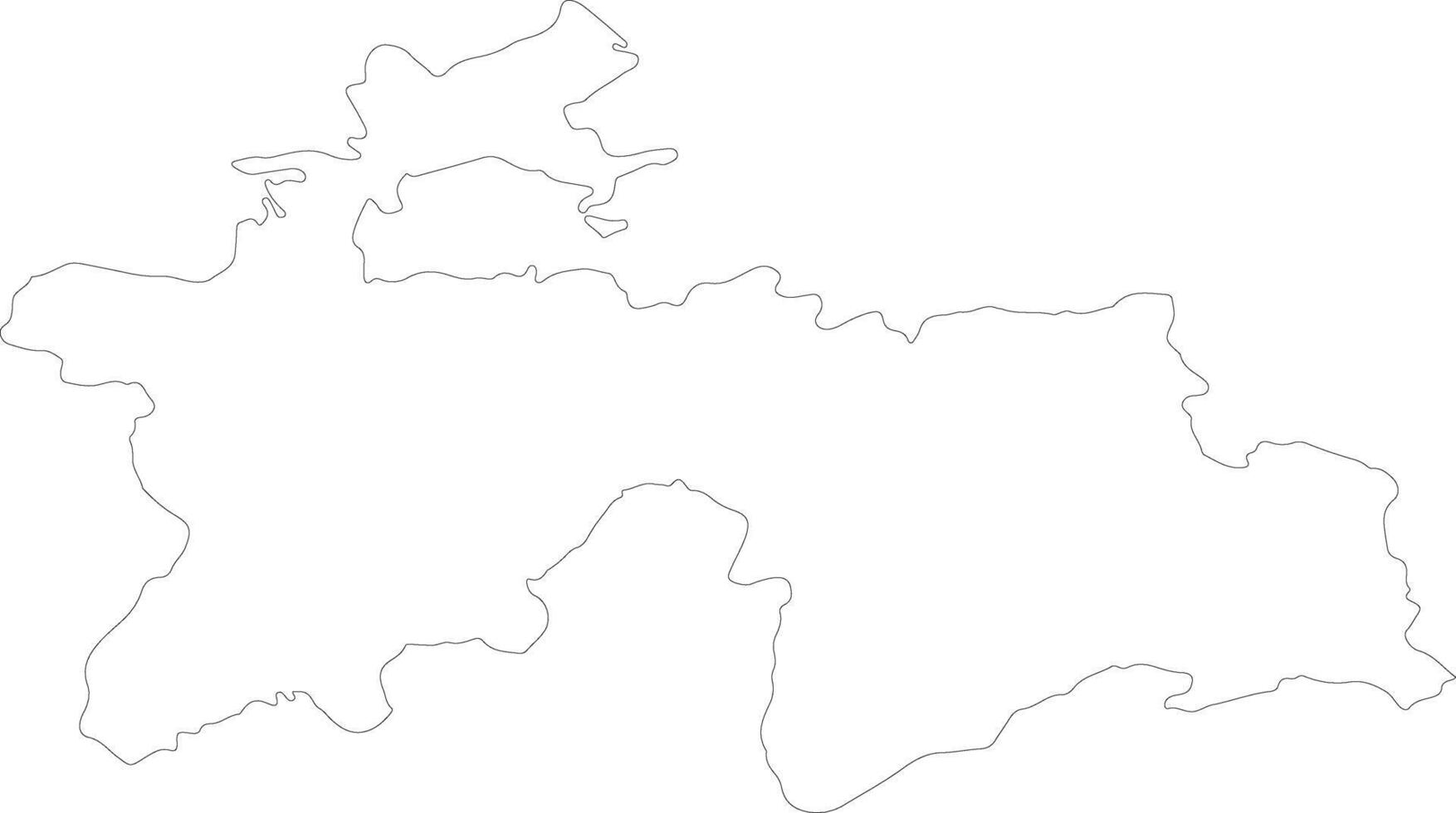 le tadjikistan contour carte vecteur