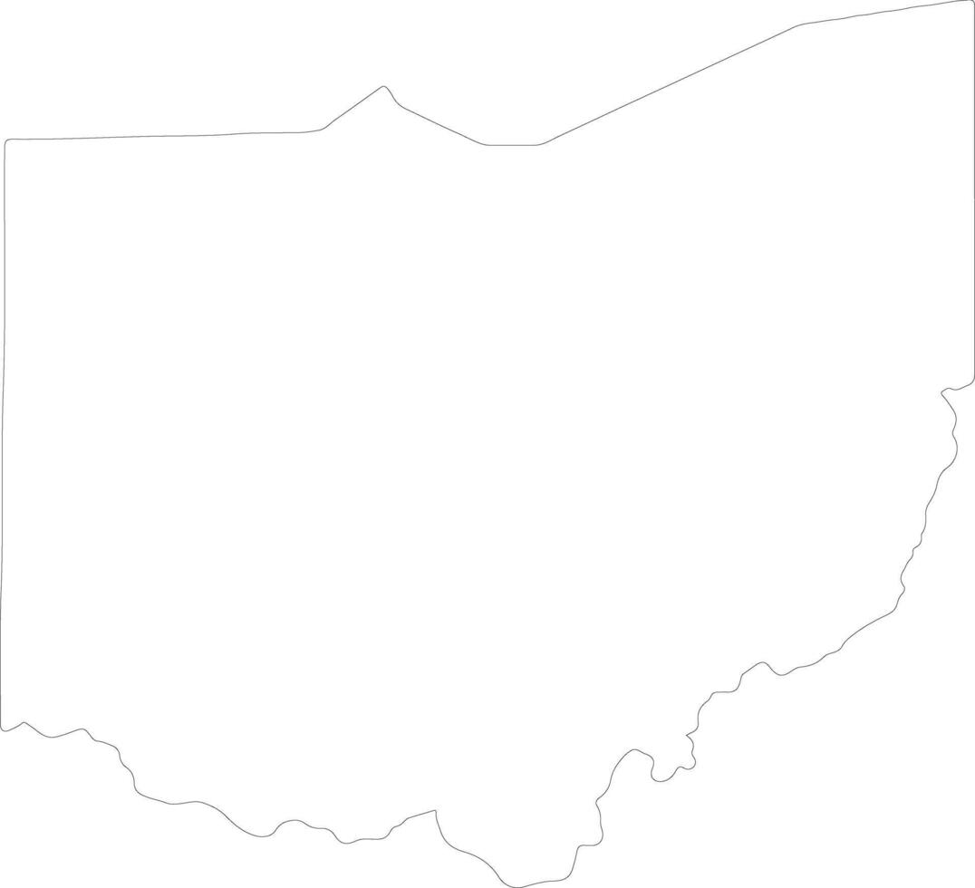 Ohio uni États de Amérique contour carte vecteur