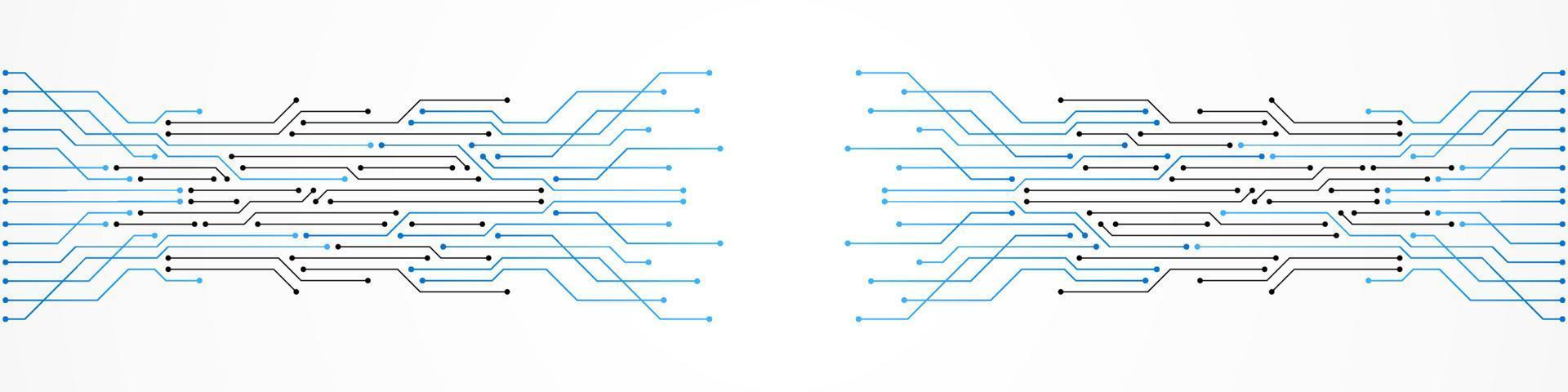 arrière-plan abstrait de la technologie, modèle de carte de circuit imprimé, puce électronique, ligne électrique vecteur