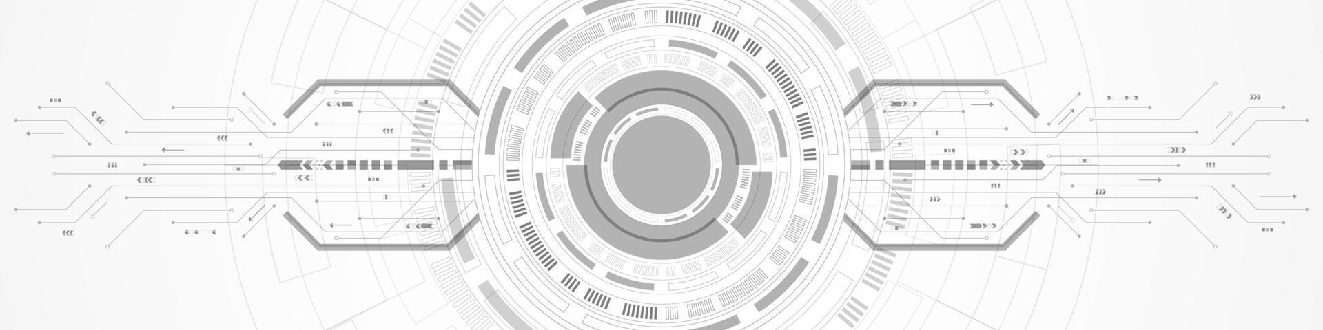 fond de technologie abstraite, cercle numérique et motif de carte de circuit imprimé vecteur