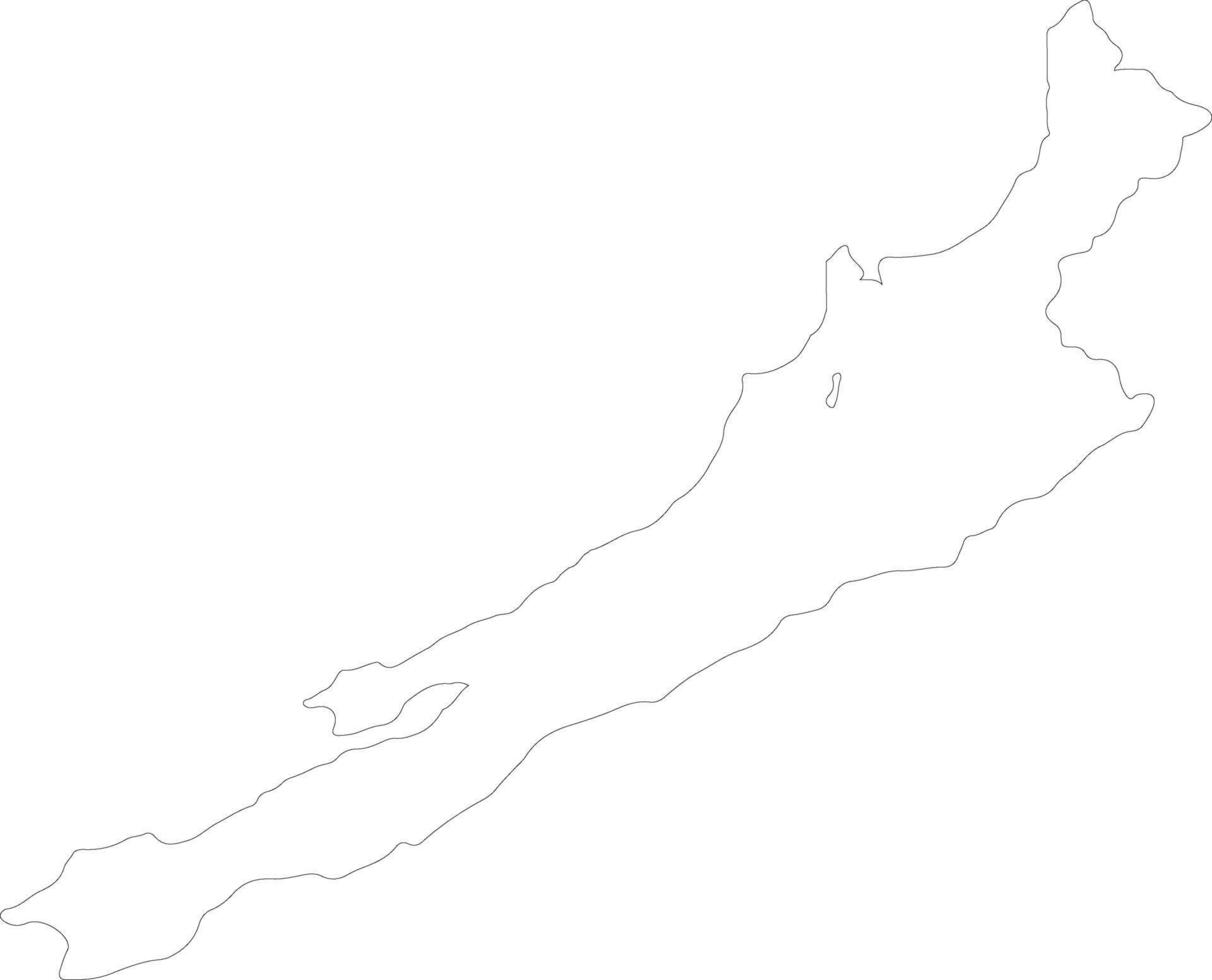 Ouest côte Nouveau zélande contour carte vecteur