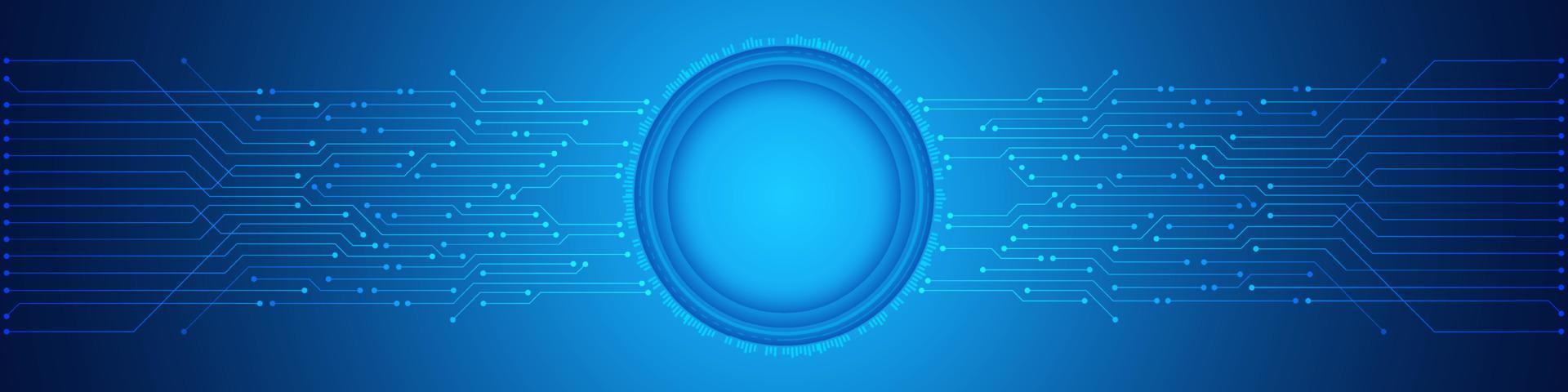 arrière-plan abstrait de la technologie numérique, espace vide de cercle blanc sur le modèle de carte de circuit imprimé vecteur