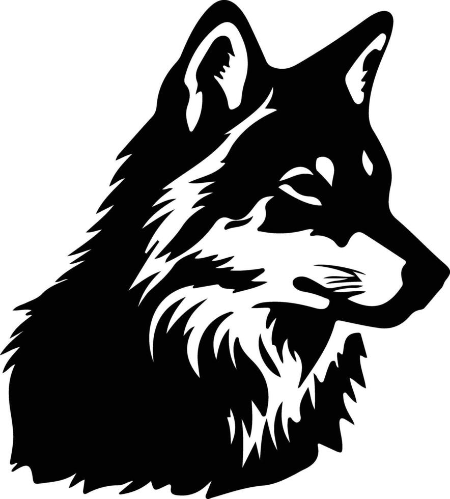 loup arctique noir silhouette vecteur