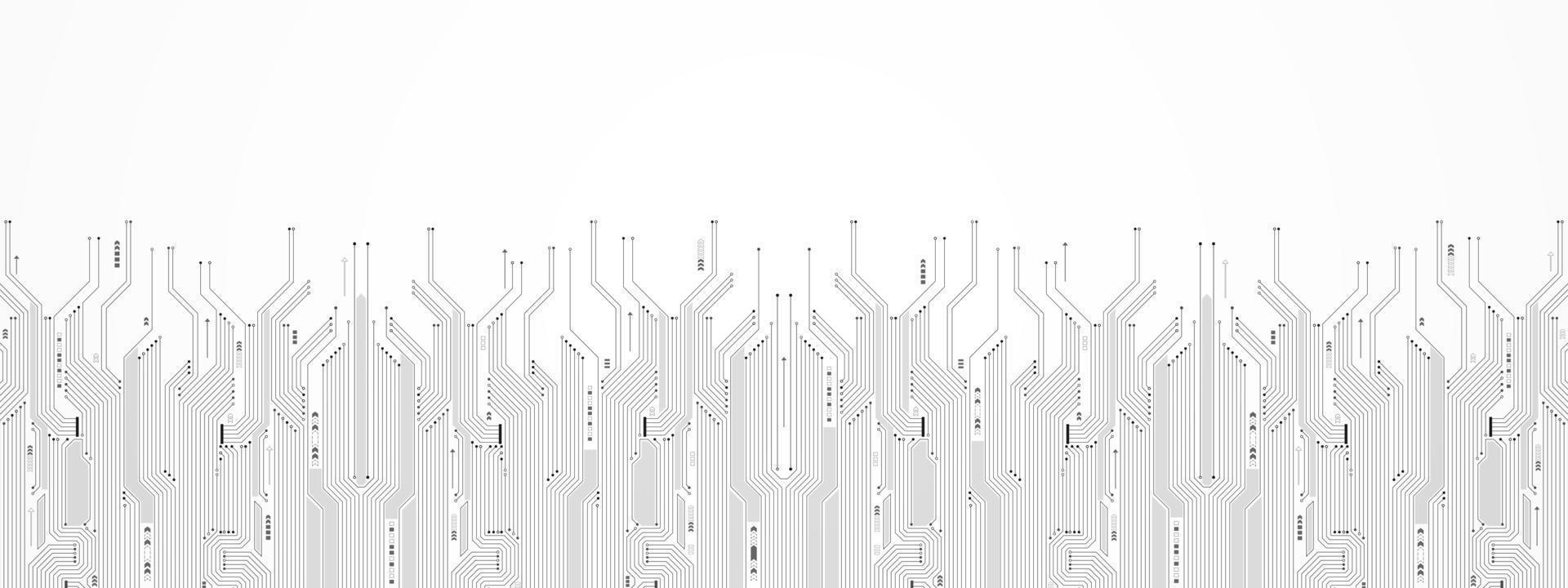 arrière-plan abstrait de la technologie, modèle de carte de circuit imprimé, puce électronique, ligne électrique vecteur