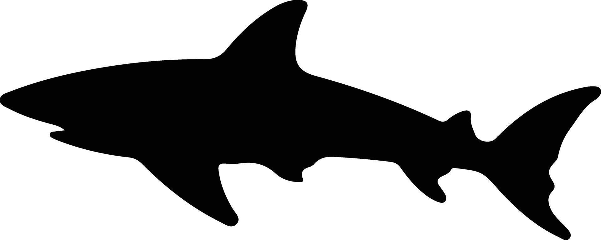 requin pèlerin noir silhouette vecteur