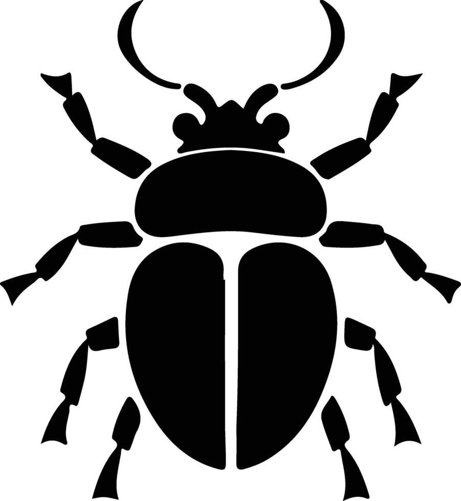 scarabée noir silhouette vecteur