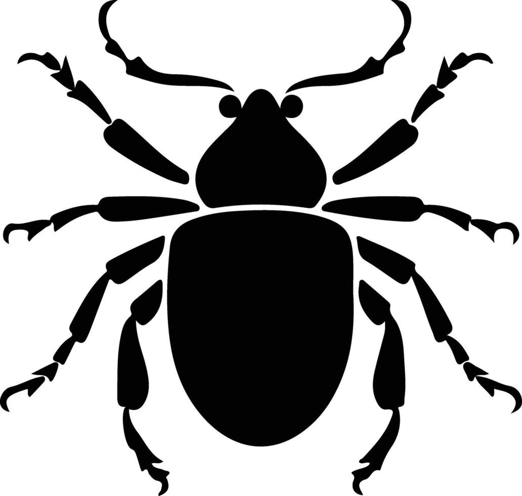scarabée noir silhouette vecteur