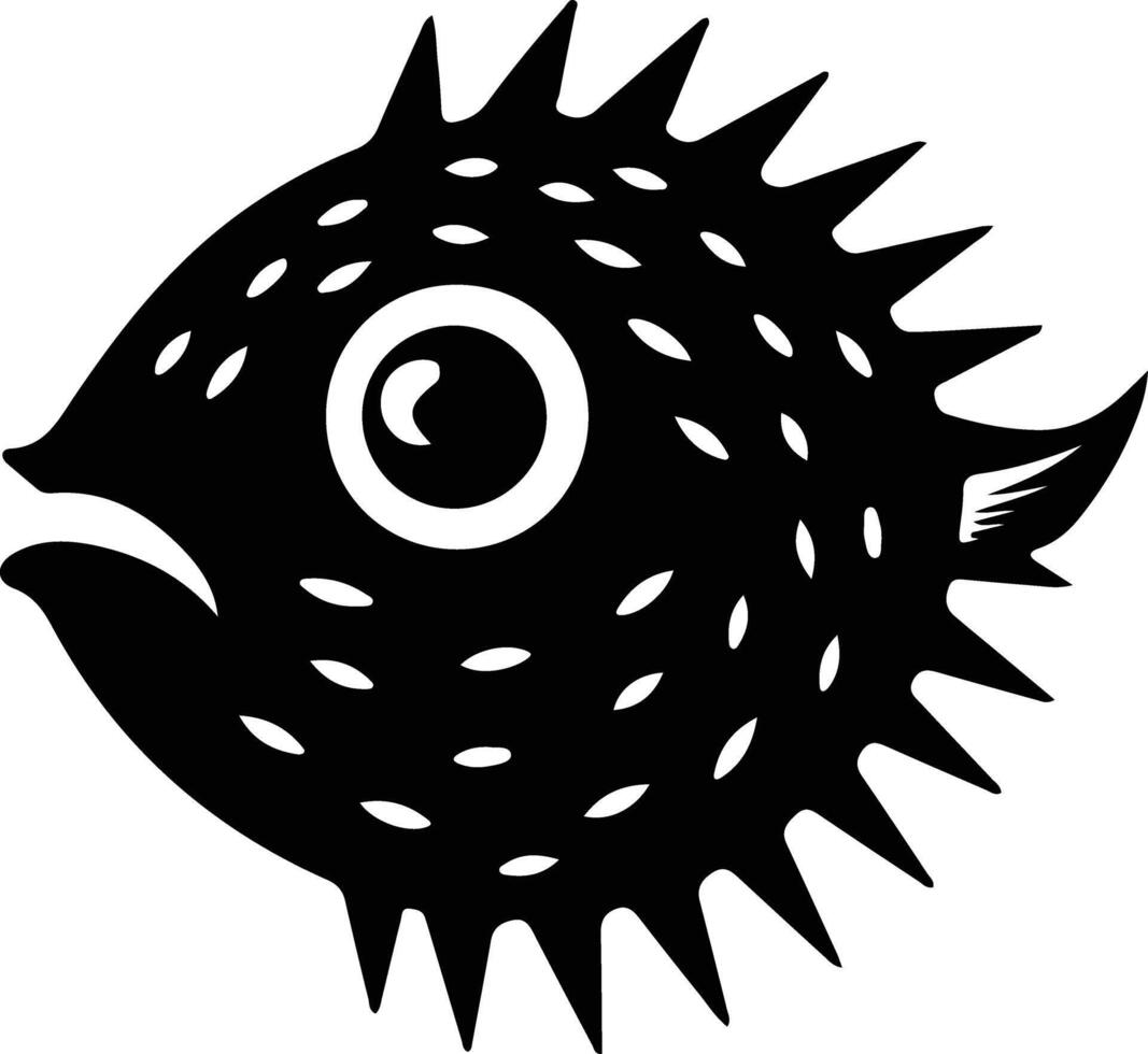 Blowfish noir silhouette vecteur