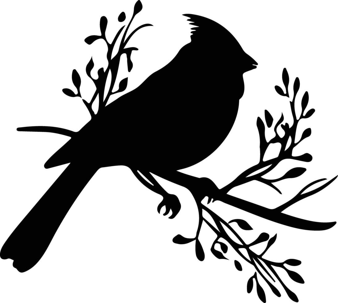cardinal noir silhouette vecteur