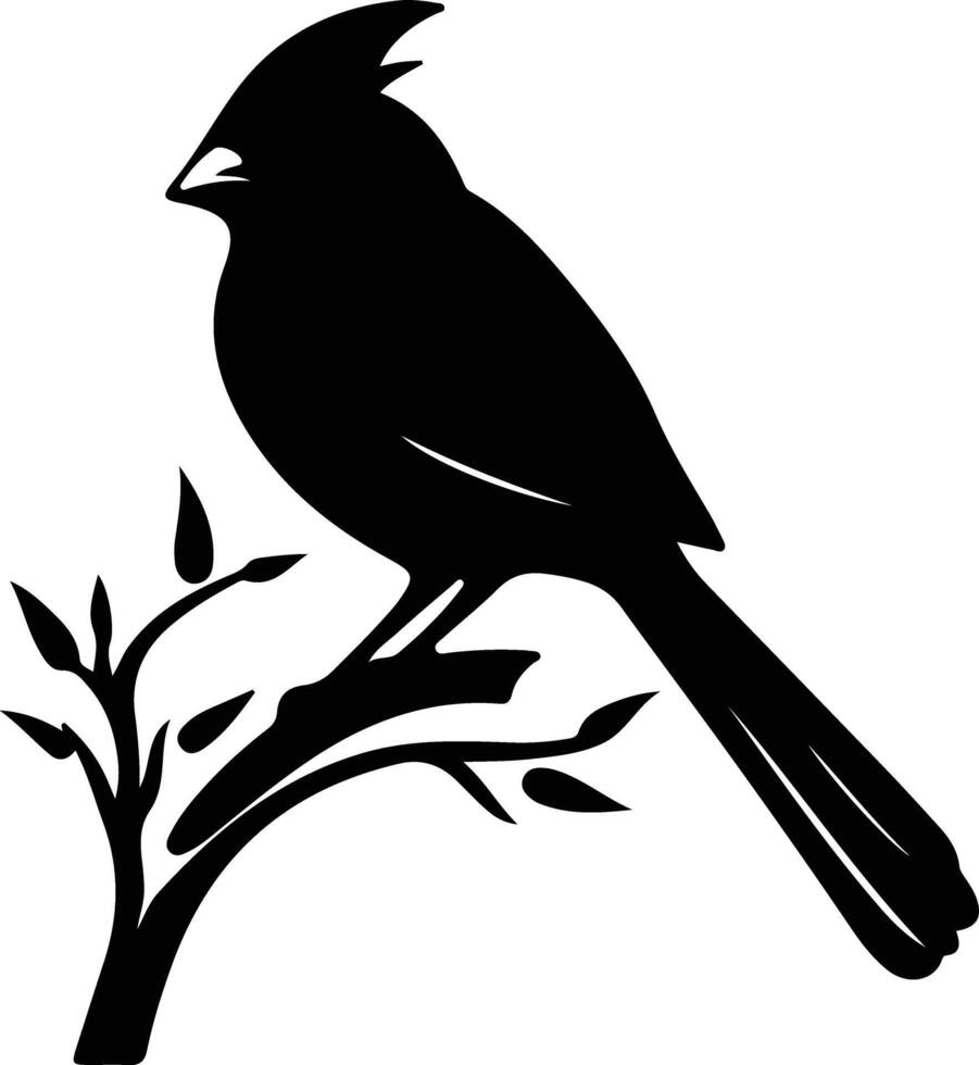 cardinal noir silhouette vecteur